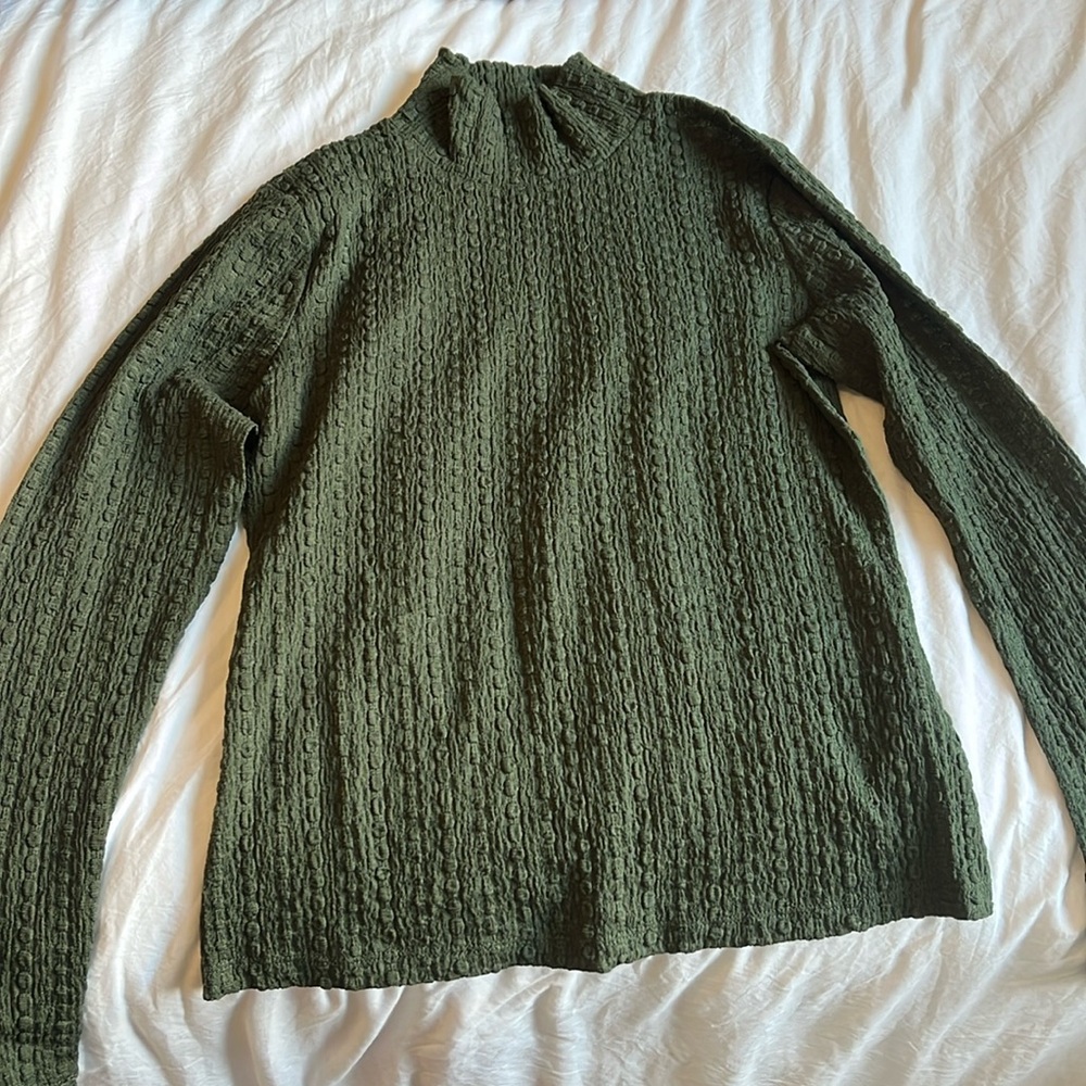 Maeve green long sleeve turtleneck